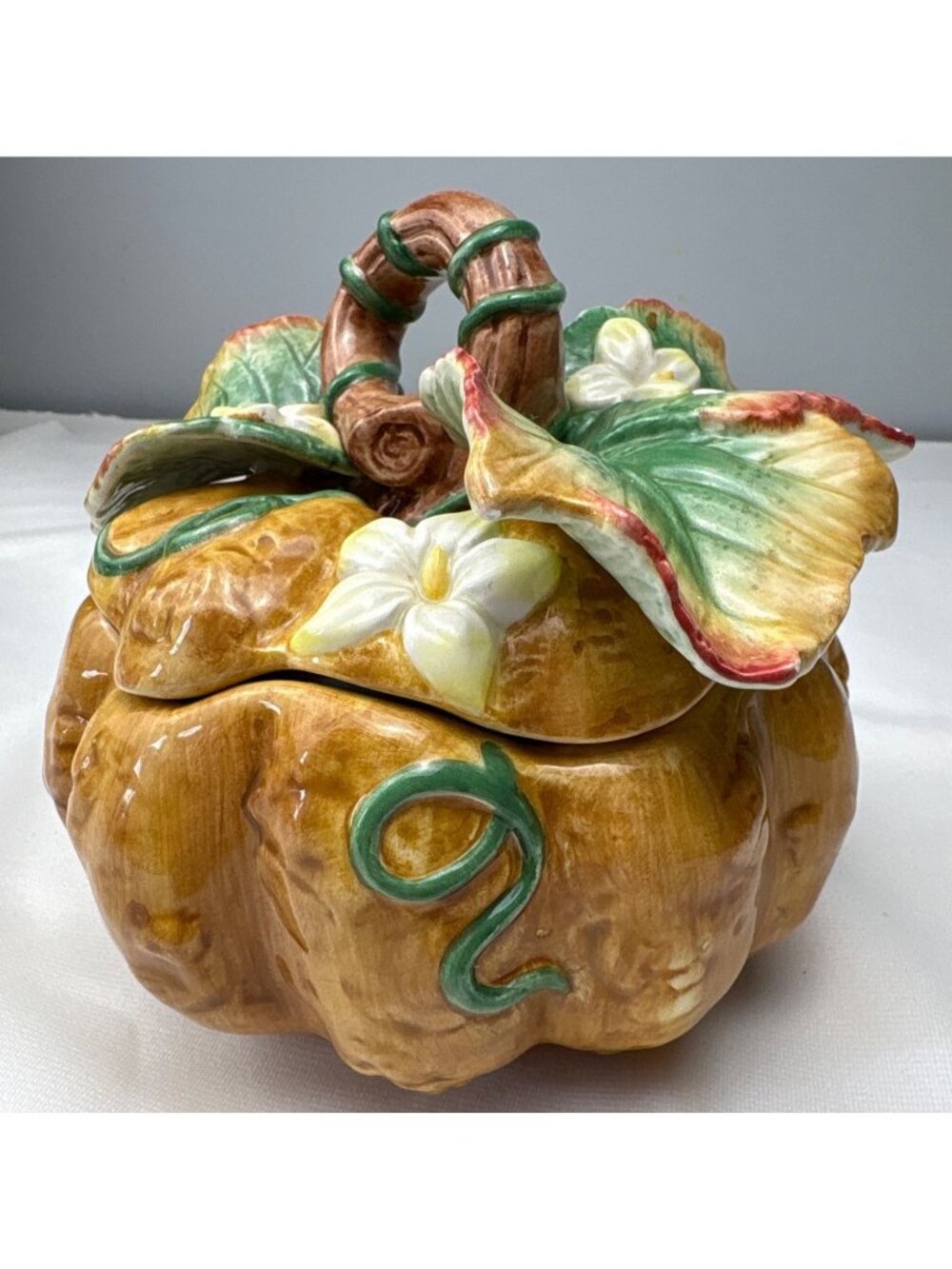 Fitz & Floyd Garden Gourmet Pumpkin Shaped Tureen with Lid & Ladle